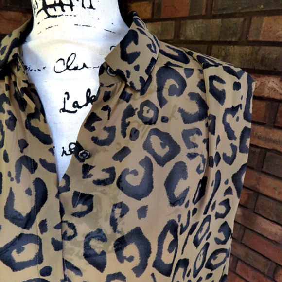 CHICO'S BLACK LABEL Animal Print Tunic Blouse - S - Picture 2 of 4